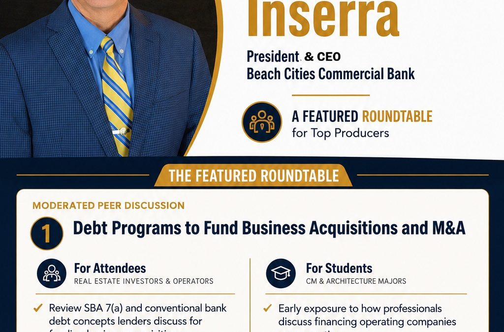 Meet Our Keynote: Thomas J. Inserra, President & CEO, Beach Cities Commercial Bank